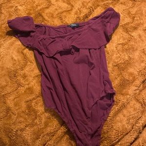 Burgundy off the shoulder bodysuit size m